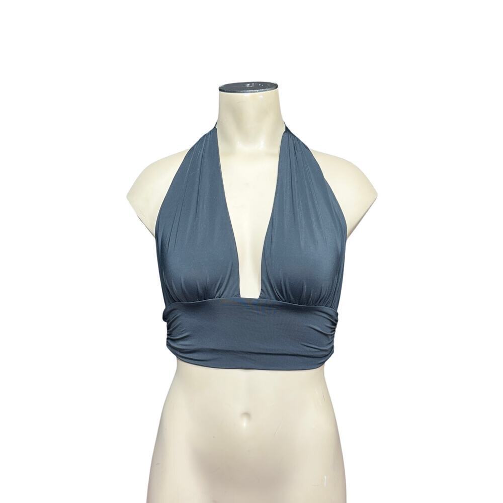 Princess Polly Jordy Top Black Halter NWT Women’s Size 4 Plunge Crop Top